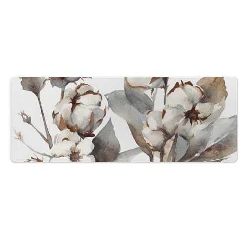 Tapis de souris de jeu LED imperméable et antidérapant à motif fleurs aquarelle