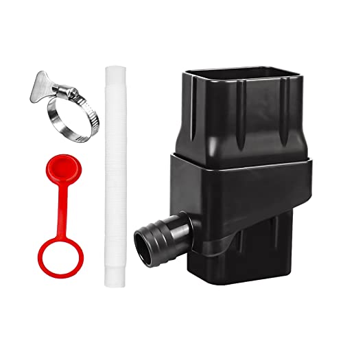 perfk Système de Collecte d'eau de Pluie Collecteur d'eau de Pluie déviant l'inverseur de Pluie avec Tuyau inverseur de Baril de Pluie pour pelouse, Noir