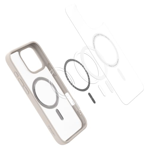 Image of Spigen for iPhone 16 Pro Max Case, Ultra Hybrid MagFit [Anti-Yellowing] [Compatible with Magsafe] - Frost Natural Titanium