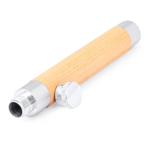 2 petacas HipFlask en formato bolígrafo para el bolsillo de la chaqueta, 45 ml, para 2 chupitos de bambú, cierre de rosca