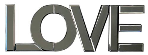 Preisvergleich Produktbild Schriftzug / Spiegel Love silber B.58cm