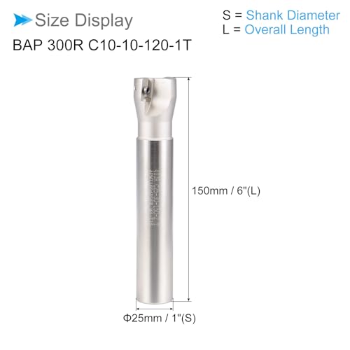 Image of Indexable End Mill, 2 Flutes 1.2 inch Cutting Diameter, 90 Degree BAP400R R0.8 for APMT1604 Carbide Insert - (Applications: for Steel Milling)