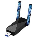LYZNSMART WiFi 6 USB Adapter for Desktop PC, AX1800 WiFi Adapter 2.4G/5G Dual Band Driver-Free Wireless Network Adapter with High Gain Antenna, WPA3, Travel Size, Supports Windows 11/10
