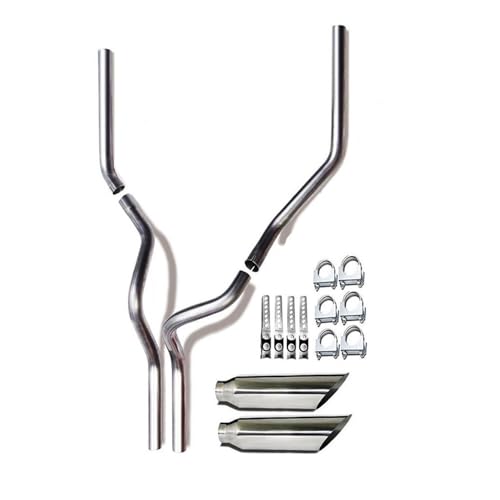 2.5' Universal Mandrel Dual Pipe with Angle Cut...