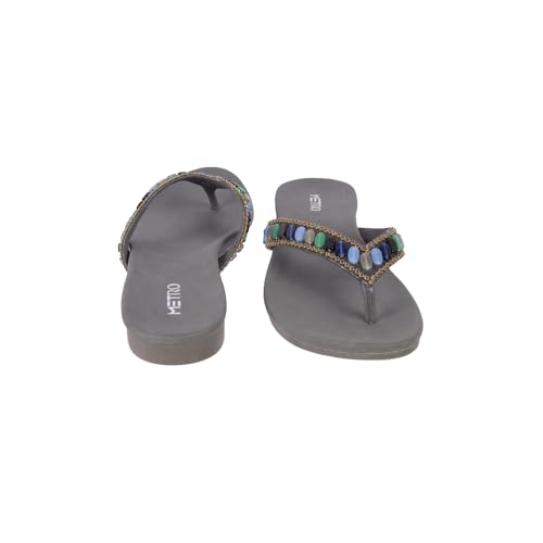 Image of Metro Women Synthetic Embellished Ethnic Casual Slip-on Sandal