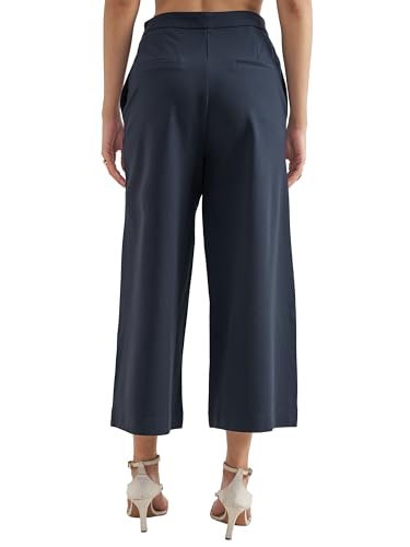 Image of Tokyo Talkies Wide Leg Relaxed fit Cullotes |Ultra Soft, Elasticated, High Waist, Wrinkle Free Trousers |All Day Wear