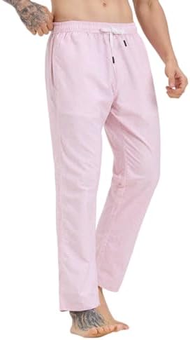 TRUE COLORS OF INDIA Men's Lightweight Microcotton Pajama Pants – Ultra-Soft Breathable Sleepwear Bottoms with Pockets | Comfortable Lounge Pants for Sleeping