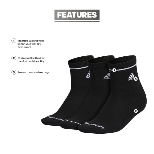 Image of adidas Cushioned Sport High Quarter Socks 3-Pairs Durable & Comfortable