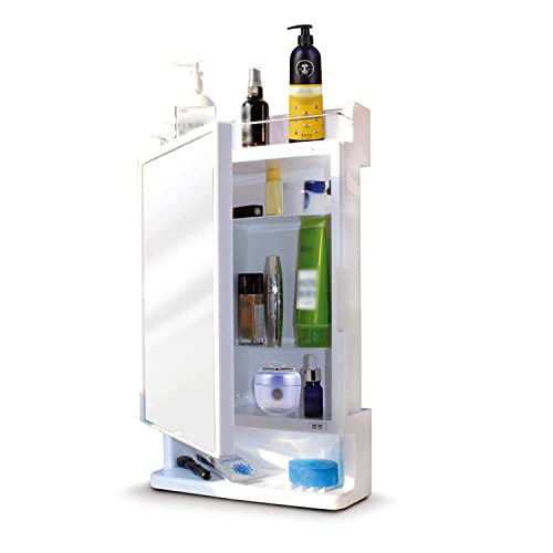 M-Morris-Rich-Look-Bathroom-Cabinet-Mirror-Bathroom-Cabinet-with-Mirror-Bathroom-Accessories-Bathroom-Mirror-with-Storage-Bathroom-Shelf-Washroom-and-Wall-Hanging-Mirror-White Bathroom Cabinet Mirror