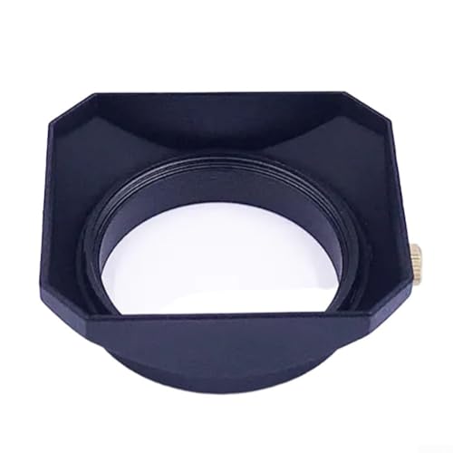 FACULX 46mm Square Metal Lens Hood Retro Cámara Lens Hood Portable Square Lens Hood Para Cámaras Digitales Mirrorless (negro)