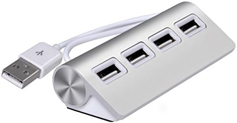 Cateck Premium 4 Port Aluminum USB Hub with 11 inch Shielded Cable for iMac, MacBook Air, MacBook Pro, MacBook, Mac Mini, PCs and Laptops