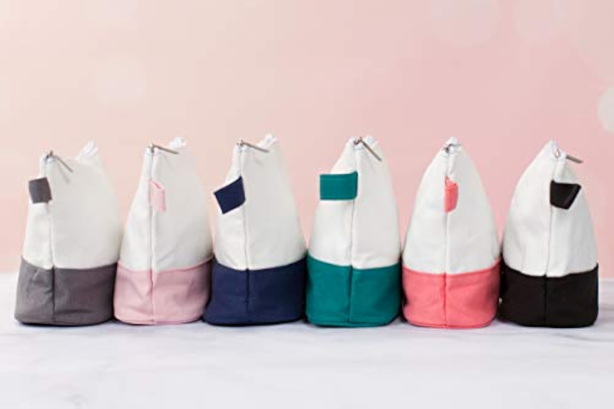 Cotton Canvas Two-Tone Cosmetic Bag