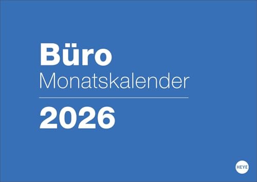 Büro Monatsplaner 2026: Praktischer Wandplaner mit großer Monatsübersicht. Wandkalender DIN A4. Büro-Kalender mit Notizfeld und Schulferien. (Bürokalender Heye)
