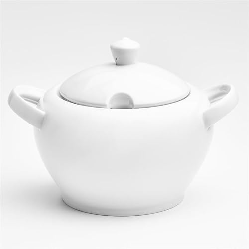 Van Well Soupière avec couvercle en porcelaine - 2,75 l - Blanc - Terrine classique pour soupe ou plats à un pot - Passe au four, au micro-ondes et au lave-vaisselle - Qualité allemande