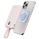iWALK モバイルバッテリー MagSafe対応 Qi2認証 15Wワイヤレス充電 10000mAh PD30W急速充電 USB-Cケーブル付属 マグネット式 デジタル残量表示 PSE認証済み iPhone 17e/17/16/15/14/13/12シリーズ対応 旅行 出張 (ピンク)