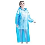 EXKURPOO Regenponcho Herren Regenbekleidung Erwachsene Regenanzug Transparente Damen Mit Kapuze Regencape Notfall Regenmantel Männlich