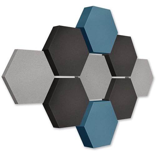 platino24 Akustikpaneele 9 Elemente Edition LOFT 3D I Ø 300mm Akustikplatten Schalldämmung Wand & Decke I Akustikschaum Schall-Absorber aus Basotect 30-70mm mit farbiger Akustikbeschichtung