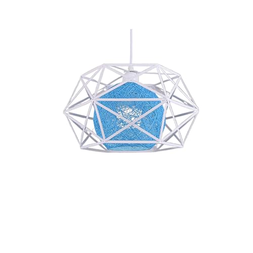 Lámpara colgante industrial de color con pantalla de jaula metálica tipo macaron, estilo nórdico, para isla de cocina, luminaria de techo colgante ajustable para comedor, vestíbulo, loft, bar, cafeter