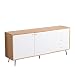 Produktbild Amazon Marke - Movian Sideboard-Aufbewahrungsschrank mit 2 Türen 3 Schubladen, 176 x 40 x 76 cm, Weiß und Eichenoptik