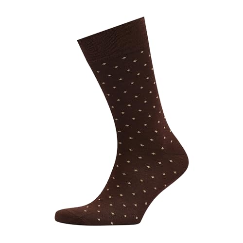 VRD Bamboo Mens Dress Socks for Men, 1-Pack, Dark Brown Crew Length Mid-Calf Socks, Mens Shoe Size 8-13