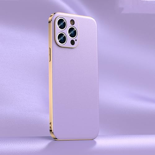 Protection intégrale iPhone 11 Pro violet coque arrière cuir véritable A006