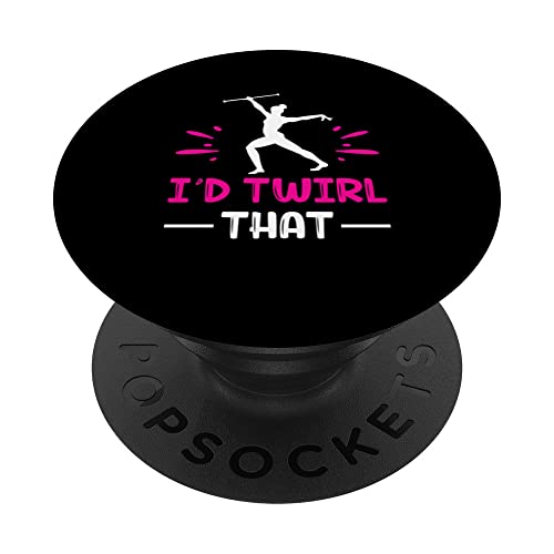 Majorette Twirler Baton Twirling PopSockets Swappable PopGrip, Black