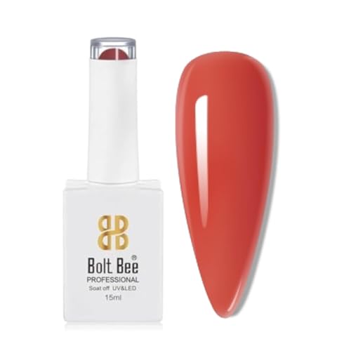 Image of Bolt Bee Light Red Color Gel Nail Polish Soak Off UV Gel DIY at Home Manicure Salon Nail Art (121, 15ml)