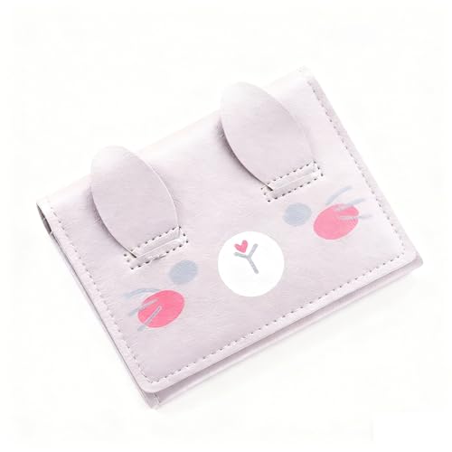 TKFHWTXJH Women's small, cute, slim wallet, suitable for women and girls, featuring a cute rabbit, modern and fashionable style