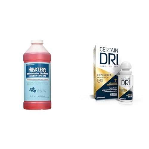 Hibiclens Antimicrobial Soap 32oz + Certain Dri Clinical Antiperspirant Roll-On Deodorant 1.2oz Unscented