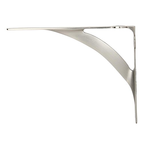 [Set Of 2] Shelf Brackets For 6", 8", 10" Shelves - Brushed Nickel Finish - 7.88" X 5.88" - Heavy Duty Brass Shelf Bracket - L Brackets For Wall Shelves - Easy To Install - Hardware Included #TOP6