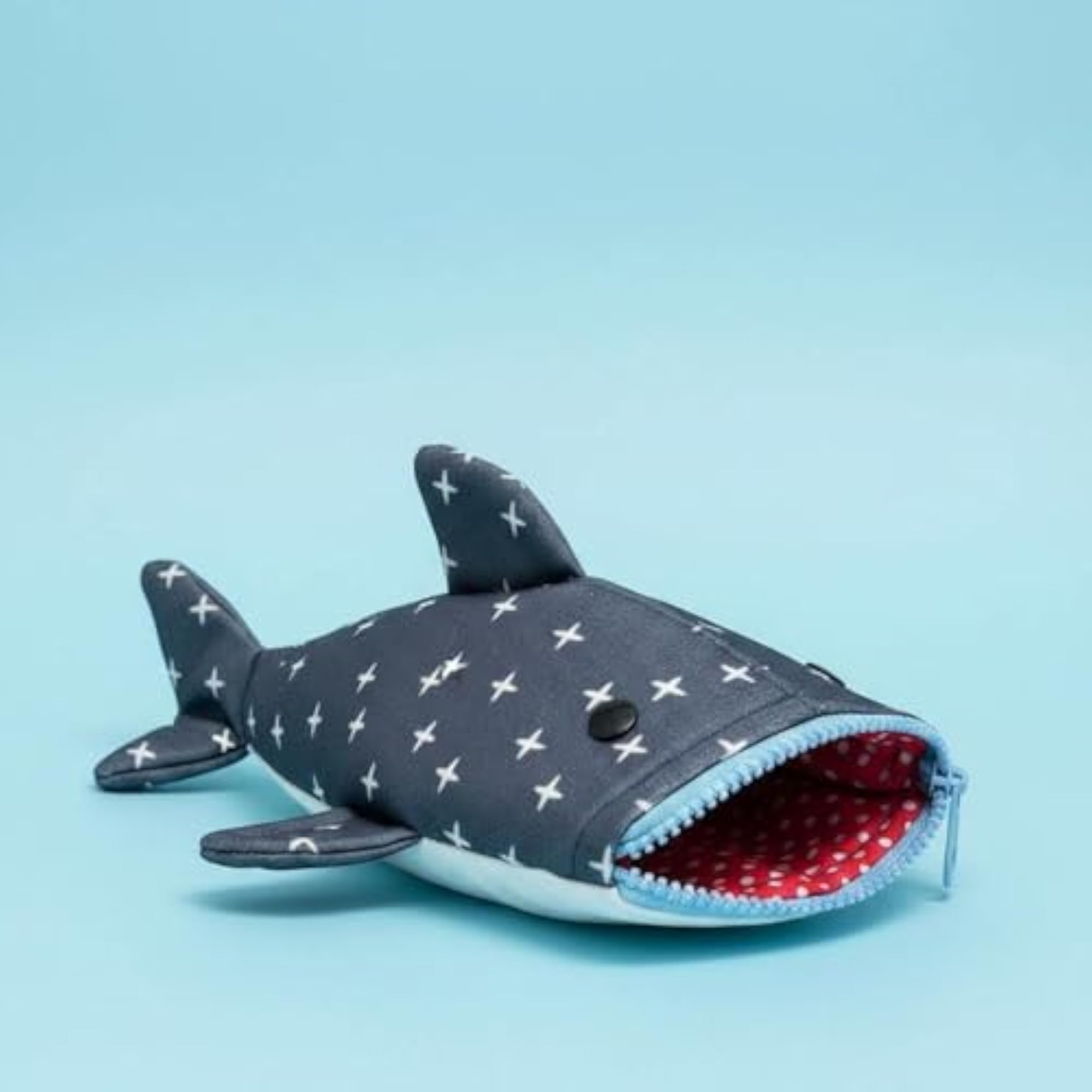 Star Print Shark Pouch, Large Capacity Stationery Bag