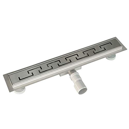 Acezanble Caniveau de douche en acier inoxydable - Kit complet extra plat - Résistant à la corrosion - Anti-odeurs - Avec siphon - Filtre à cheveux - Anti-odeurs (90 cm)