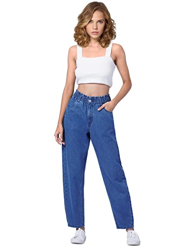 Image of ONLY Women's Mid Rise Relaxed-Fit Mom Jeans | Boyfriend Jeans for Women