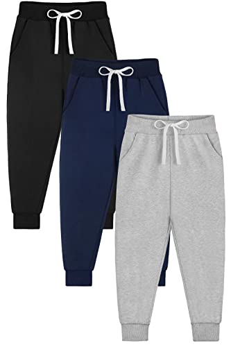 Image of Resinta 3 Pack Toddlers and Baby Boys Pull-On Pants Kids Sport Jogger Casual Active Playwear Sweats Pants with Pocket