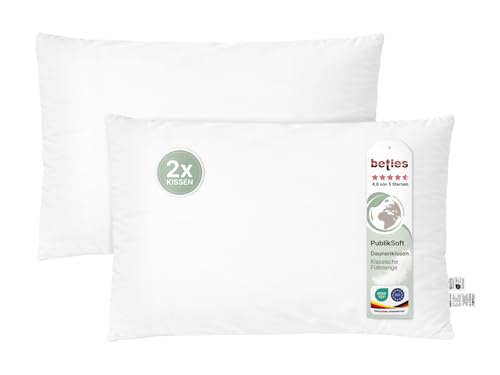 beties - PublikSoft - 2erSet Daunen Füllkissen 40x60 cm – 400 g halbweiße Daunen – Premium Innenkissen & Füllung – waschbares Baumwoll Inlett – Sofa-, Kopf- & Couchkissen – weich & komfortstützend
