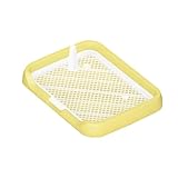 ＫＬＫＣＭＳ Mesh Grids Toilet Dog Toilet with Protection Wall Reusable Puppy Pee Pad Holder Dog Potty Tray for Dogs and Cats Large Puppy, Yellow