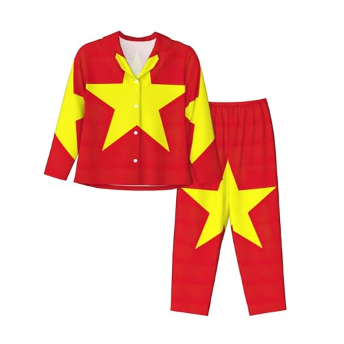 Pyjama imprimé drapeau vietnamien EdWal une idée de cadeau originale pour femme adepte de confort