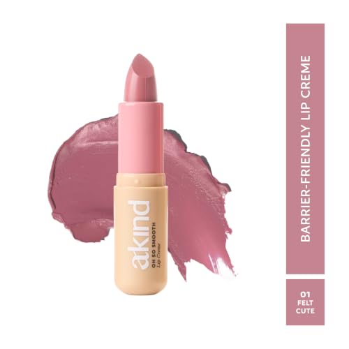 Image of AKIND Oh So Smooth Lip Creme - Hydrating & Lip Barrier-Friendly with Shea butter, Murumuru butter & Jojoba Oil - Felt Cute (4.2g)