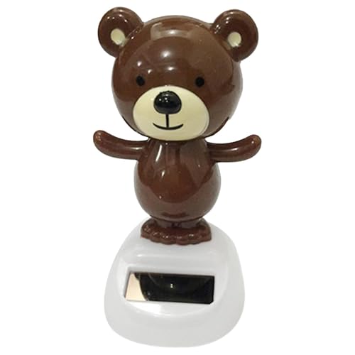 Wobble Smile Buddy – Dashboard Bobble Toy, Solar Dancing Figure | Fun Interior Decoration For Cars, Home, And Office Desk, Lively Head Movement Activated By Sunlight, Brown Character Figure