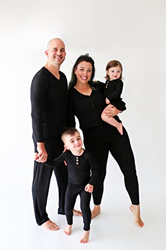 Posh Peanut Adult Pajamas Set - Two Piece Loungewear - Soft Viscose From Bamboo Nightwear Pjs (Solid Ribbed Black, Womens - Large) #TOP1