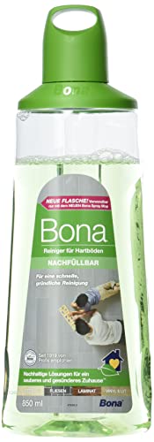 Bona Limpiador de suelos, baldosas de piedra y laminado, botella de 850 ml, cartucho para mopa en spray premium, limpiador de suelos de piedra, azulejos
