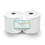 Papel Industrial Secamanos - Rollo Bobina 3kg Profesional - Pack 2 Bobinas Pasta Celulosa Toalla Mecha Desechables - Acabado Laminado para Limpieza en Taller, Cocina y Uso Profesional