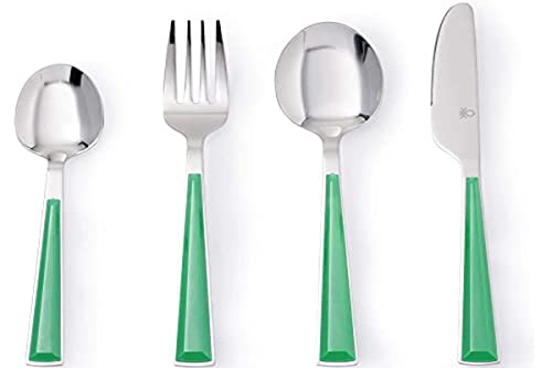 Set 24Pc Cubertería Acero Inoxidable Mango Verde Casa - Benetton En Oferta United Colors Of Benetton- Be118 Set 24Pc Cubertería Acero Inoxidable Mango Verde Casa Benetton