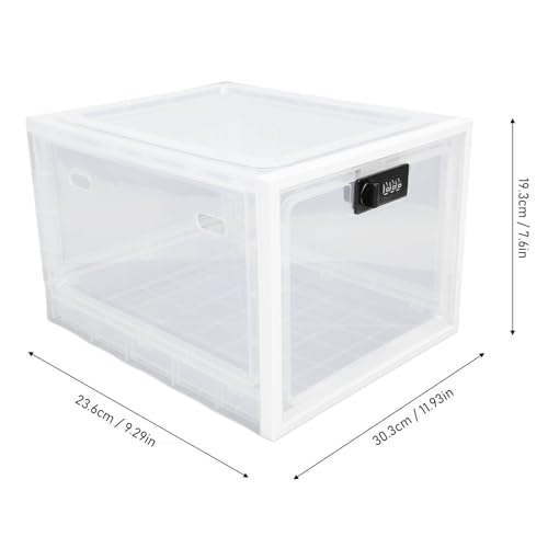 Xiuganpo Abschließbare Aufbewahrungsbox mit Kombinationsschloss, Multifunktionale Kunststoff-Kühlschrank Aufbewahrungsbehälter für Telefone Lebensmittel und Snacks, (Weißer und