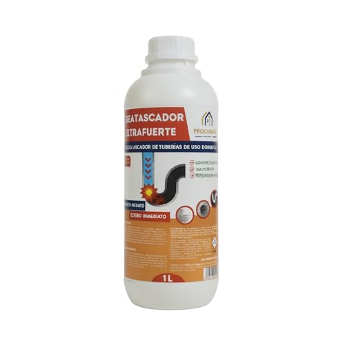 Desatascador de Tuberías en Gel Extrafuerte – Acción Rápida, Profesional y Seguro para Tuberías | Disuelve Atascos Difíciles en Fregaderos, Ducha, WC y Lavabos (1 Litro)