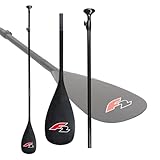 F2 SUP Paddel 90% Carbon Paddle 3-teilig 166-230cm Schwarz