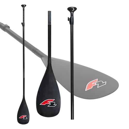 F2 Premium SUP Paddel 40% Carbon Paddle 3-teilig verstellbar von 170-220cm Schwarz Stand Up Paddle