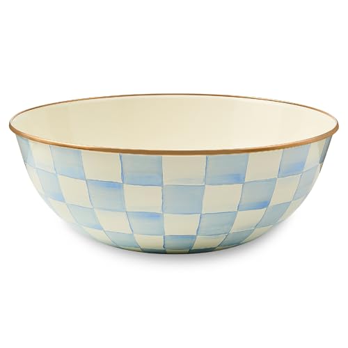 MACKENZIE-CHILDS Everyday Bowl, Extra Large, Light-Blue-and-White Sky Check