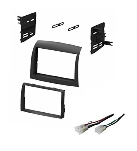 ASC Audio Car Stereo Dash Install Kit and Wire Harness for Installing an Aftermarket Double Din Radio for 2004 2005 2006 2007 2008 2009 2010 Toyota Sienna - No Factory Premium Amp