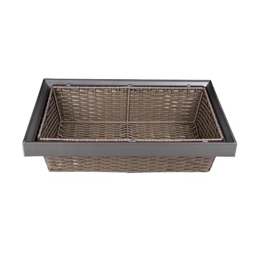 Panier coulissant pour placard en rotin pour optimiser le dressing et la cuisine